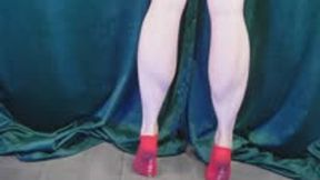Calf Raises in Red Ankle Socks WMV 1080