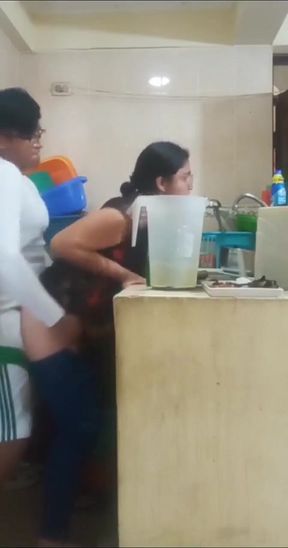Maid Fucked by Her Boss, My Wife Almost Caught Us