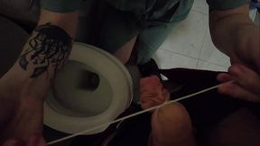 Nurse exploring patient'_s foreskin