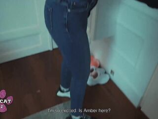 Step Mama Catches Step Daddy Cumming Inside Step Daughter Amber Kawaii and Bangs Hard in Shared Couch