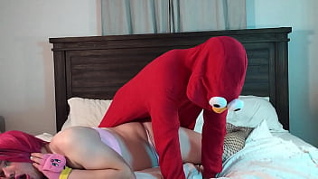 Elmo Fucks Transgender Woman in Chastity