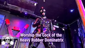 Worship the Cock of the Heavy Rubber Dominatrix - Lady Bellatrix latex fetish pegging and face fucking femdom pov