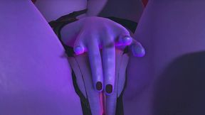 purple alien is fingering herself on the stage of a strip club - star wars parody