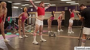 Slutty Shemale Fucks Her Busty Gym Buddy And