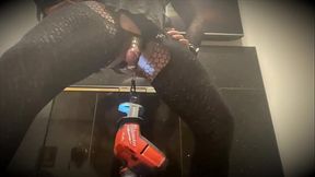 Jett Hoover masturbates with power tool, so excited she is not sure if she was pissing or cumming, seemed like a combination of both!