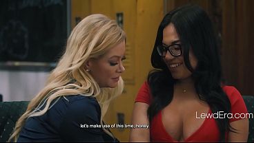 Stepmom straightens out teen with lesbian lust