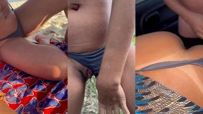 dogging selvagem em varios lugares diferentes: praia, estacionamento, trilha e carro