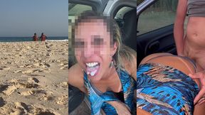 dogging selvagem em varios lugares diferentes: praia, estacionamento, trilha e carro