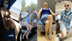 Public crossed legs orgasms compilation