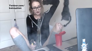 Stoner Slut 420 Smoked out of glass bong