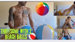 Threesome with 2 beach balls