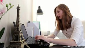 Yummy red head Emma is fucked in her pretty anal hole