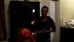 Beti Hana's rock hard cock gets a rub and tug before she takes it deep