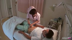 Slim Small Tits Japanese Teen Nurse seduce to Fuck by old ugly Patient at Hospital in Uncensored JAV Porn