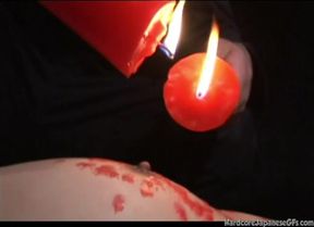 Japanese babe get tortured wit candle wax