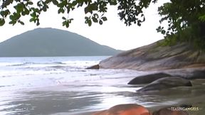 Anal Sex on the Beach Looks Arousing as the Blonde MILF Is Taking It Deep