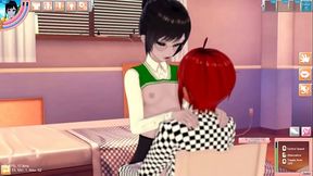 Pale Brunette in 3D Hentai Koikatu Nails Hardcore Blowjob & Handjob Session