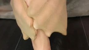 Pantyhose dildo nylon handjob by Macy Kiss