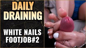 Footjob Cumshot POV - Barefoot Sandals Foot Jewelry - Slow Motion Cumshot Replay (DAILY DRAINING #2)