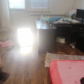 Amateur Woman Has Fun Trying on Clothes and Cutting Them
