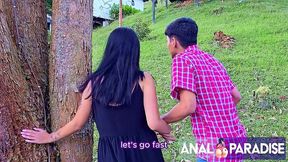 anal sex in the middle of a natural landscape and a girl who s in the mood for some fun