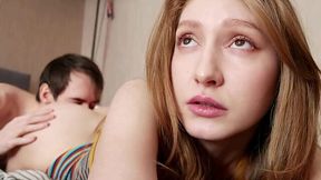 Sexy redhead teen girl gets fucked doggystyle and recives a hot load in her slutty mouth