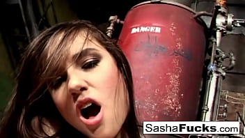 Sexy Sasha lives out her fantasies in the boiler room