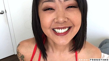 Asian MILF Saya Song POV Slurpy Sloppy Blowjob