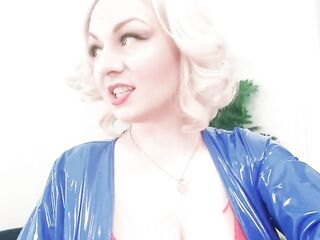 JOI in PVC shiny garments: stroke instructions hot slutty mother I'd like to fuck female domination POV