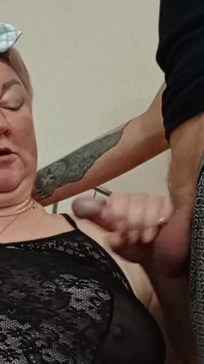 Stepmom Learns English Sucks Dick and Gets a Cumshot