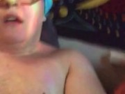 Trans guy rubs clit hard