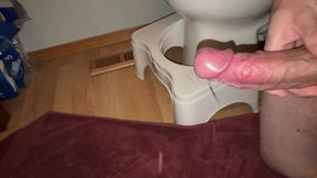 Big cumshot after edging with a friend on the phone