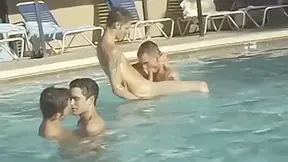 Four Twinks Get Together To Suck Sweet Dick In The Pool