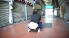 MILF in ultra low rise jeans outdoors..