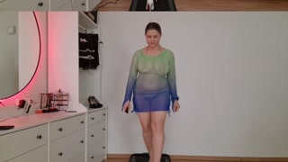 See-Through Beach Dresses Over Micro Bikini - Heels, Jiggle &amp; Treadmill Tease