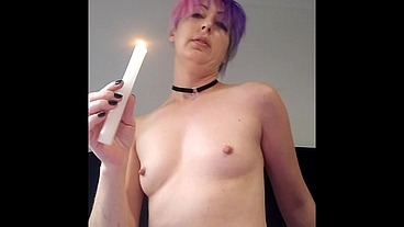 pouring hot wax onto my pointy nipples