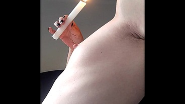 pouring hot wax onto my pointy nipples