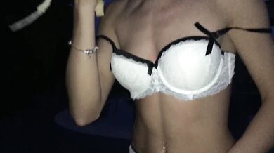 Teen masturbates at night with toys and does double penetration