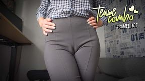 Naughty Secretary Seduces You With Her Cameltoe In Tight Trousers