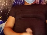 Pinoy in white brief, caressing his massive dick, part3