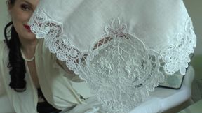We Sniff White, Regal Lace Handkerchiefs - Lady Victoria Valente