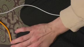 Veiny hands near the heater