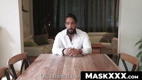 MaskXXX.com - Hot twink's special job interview with his boss in a sexy way