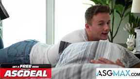 FamilyCreep - Hunk Hairy Stepdad Gets Caught Masturbating And Barebacks Stepson Hard