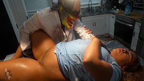 Ebony Whore's big booty healed by Mad Scientist