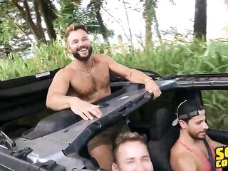SEAN CODY - Sexy Males End Their Tropical Getaway With An Fuckfest & Cumshots All Over The Cum Dump’s Booty