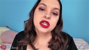 Forever Weak for My Lips - Seductress Sydney Screams Applies Red Lipstick Before Covering You with Her Lipstick Kiss Marks