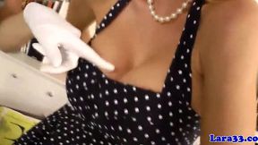 Naughty British MILFs Play with Each Other's Stockinged Legs