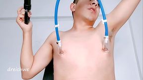 sucking my nipples with a pump