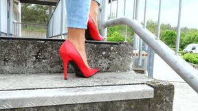tko23 Jennys red high heeled pumps (mp4-FHD)
